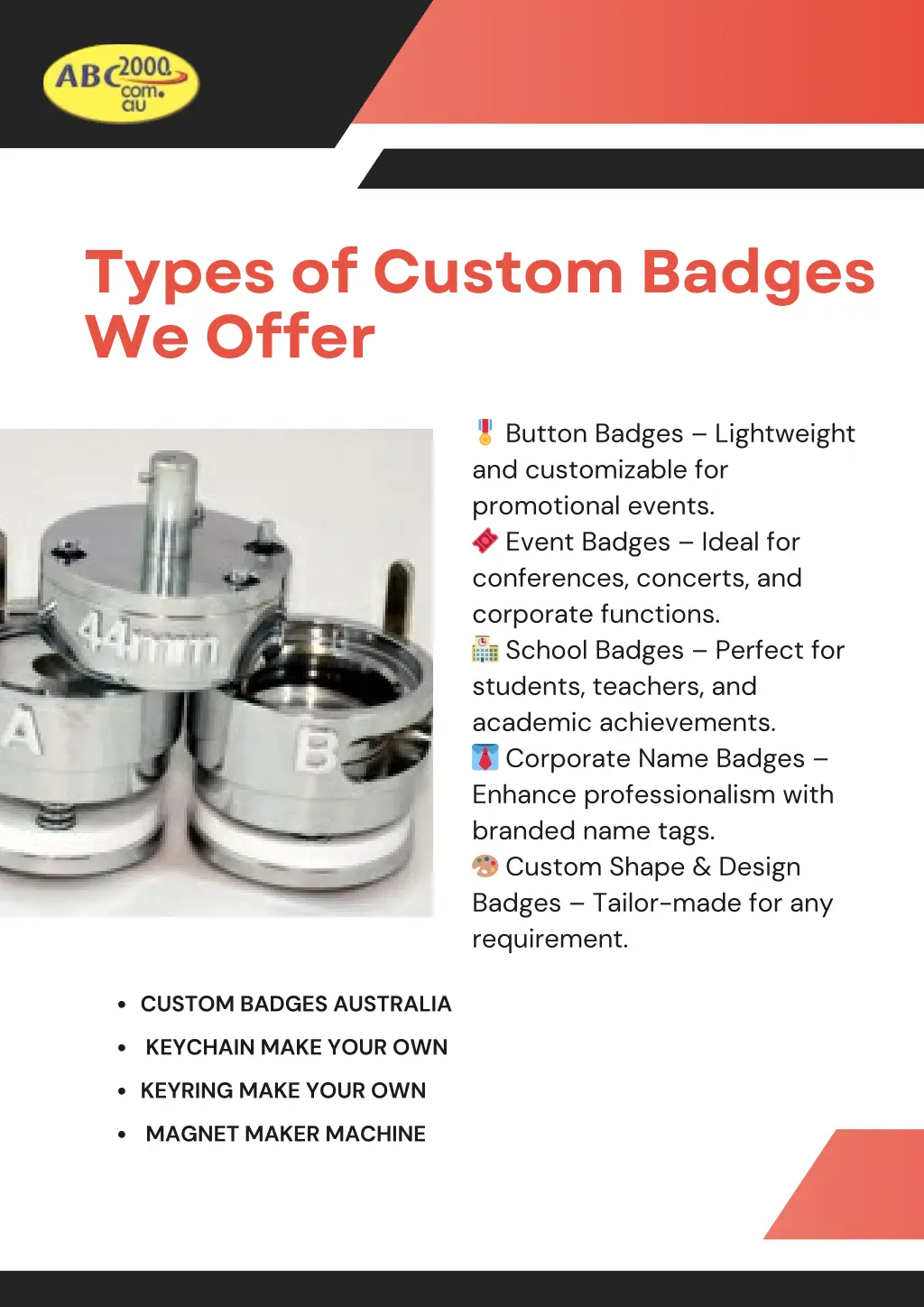 types of custom badges we offer