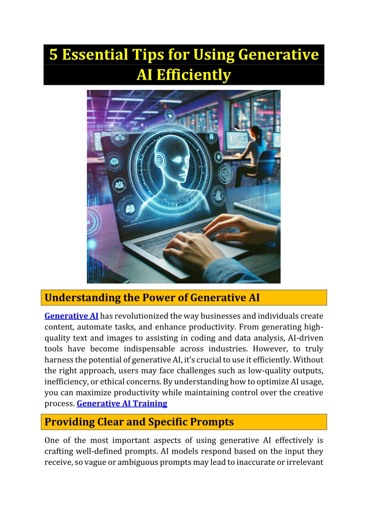 5 essential tips for using generative