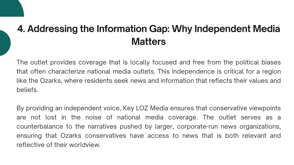 4 addressing the information gap why independent 1