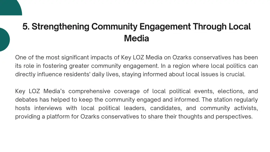 5 strengthening community engagement through
