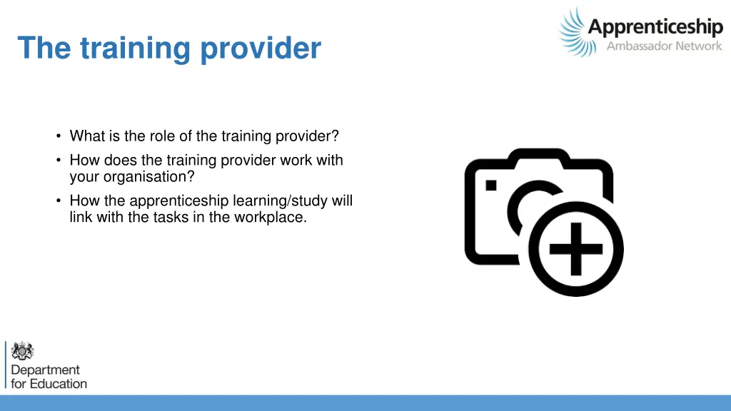 the training provider