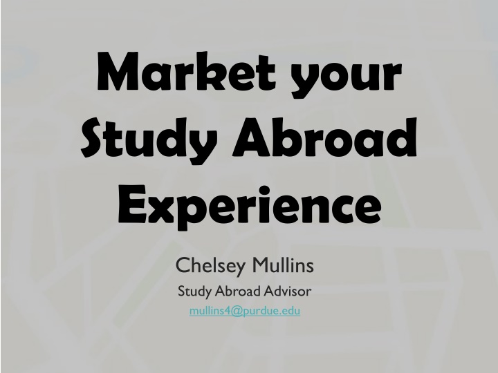 market your study abroad experience