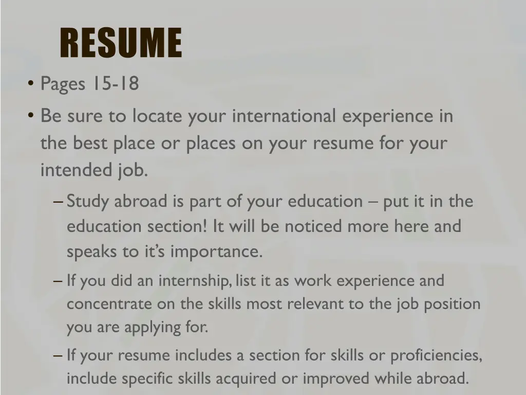 resume pages 15 18 be sure to locate your