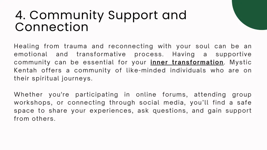 4 community support and connection