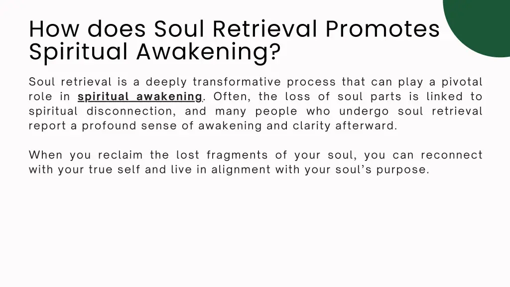 how does soul retrieval promotes spiritual