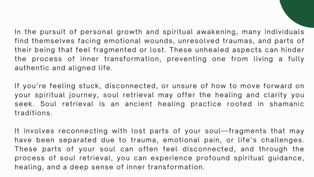 in the pursuit of personal growth and spiritual