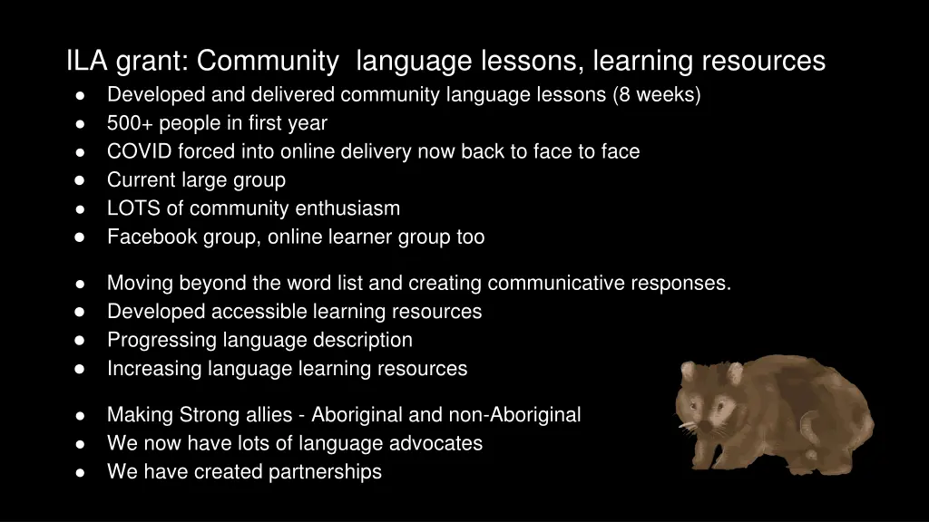 ila grant community language lessons learning