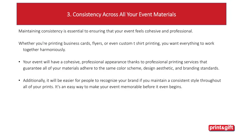 3 consistency across all your event materials