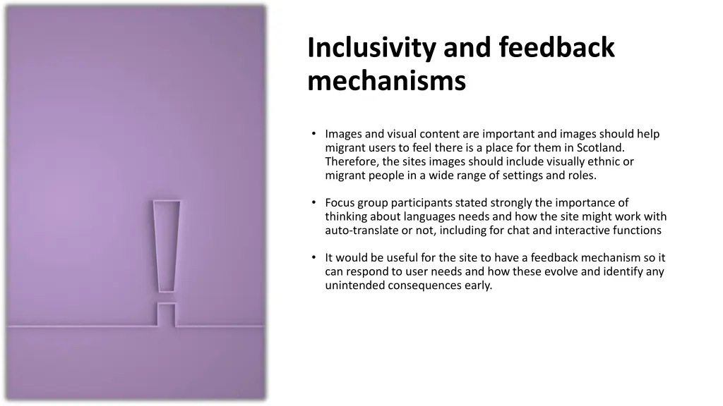 inclusivity and feedback mechanisms