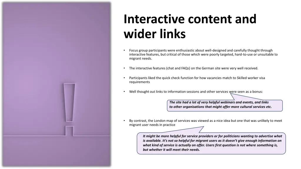 interactive content and wider links
