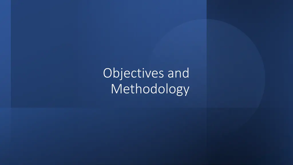 objectives and methodology