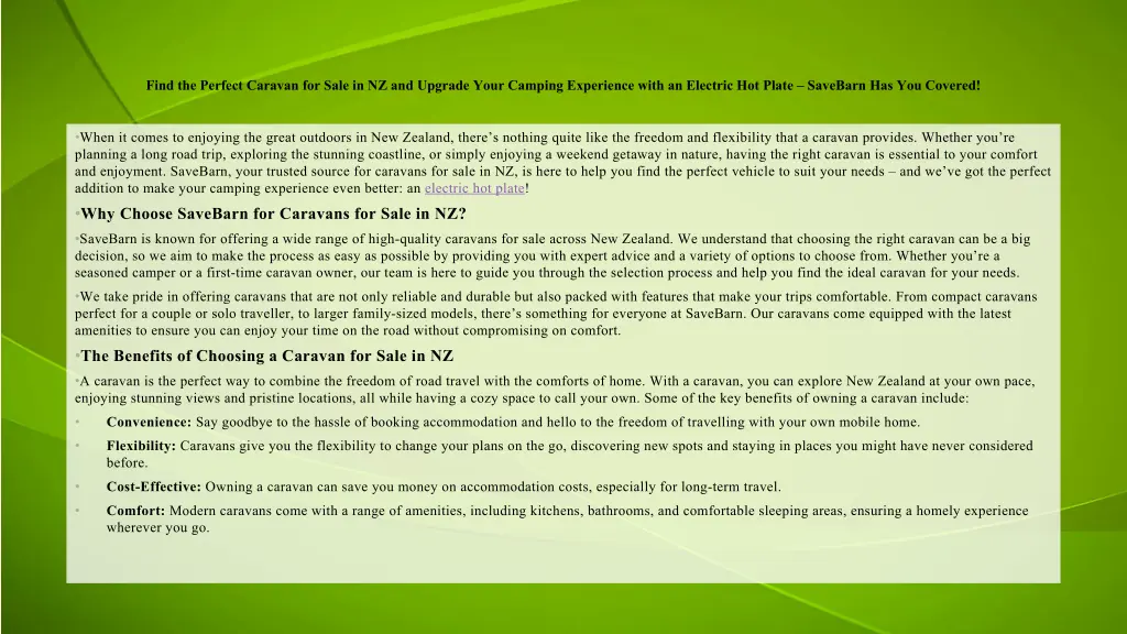 find the perfect caravan for sale