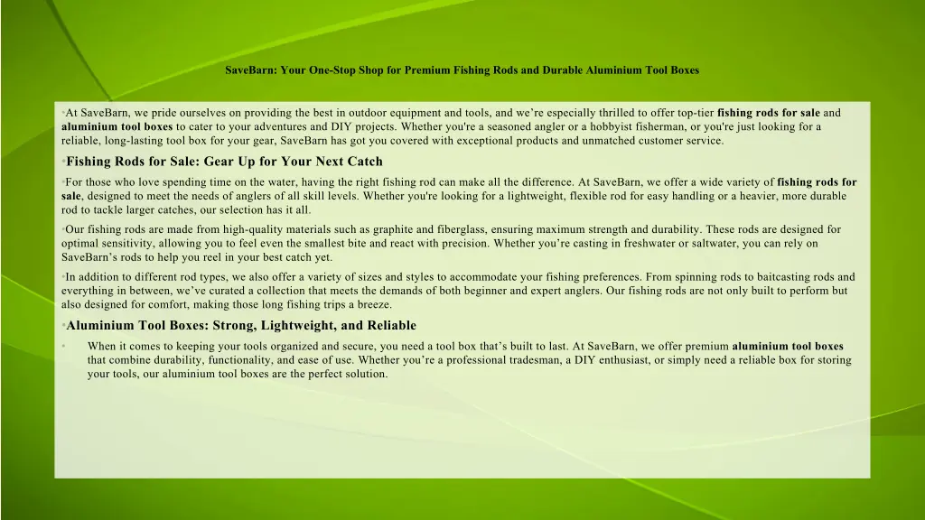 savebarn your one stop shop for premium fishing