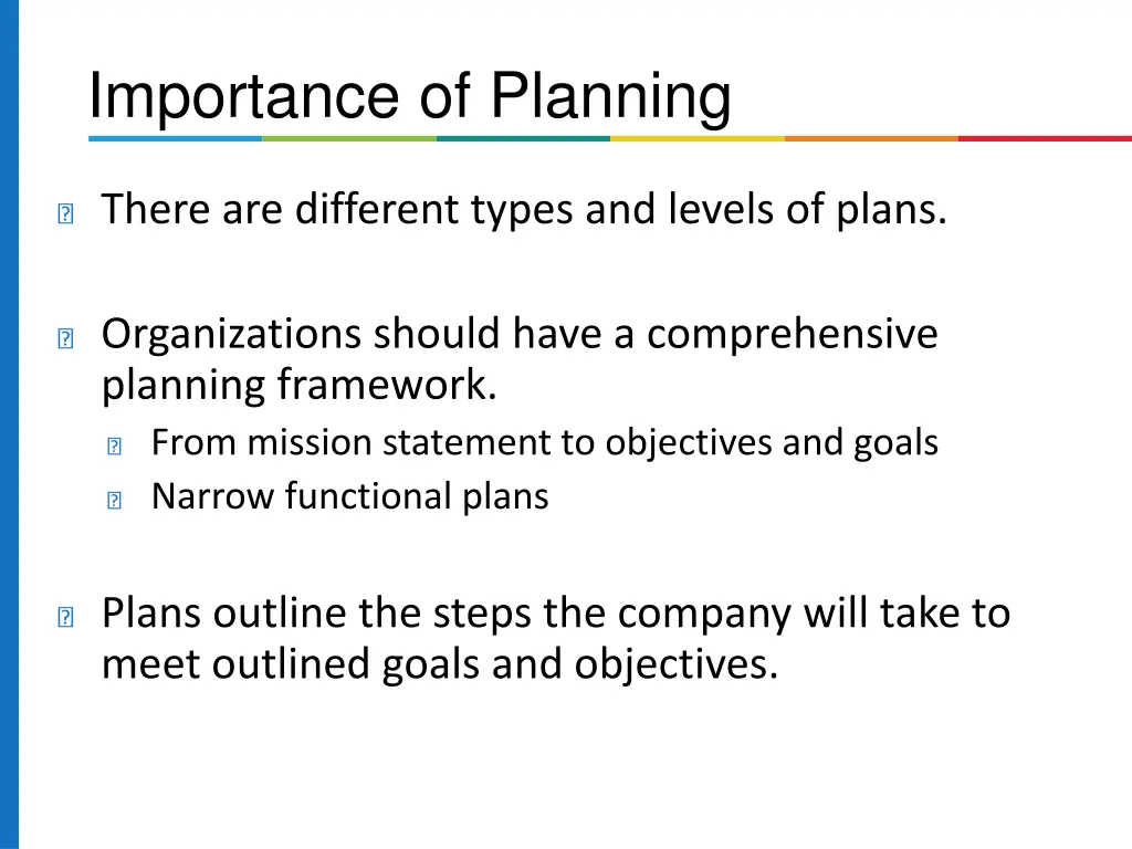 importance of planning