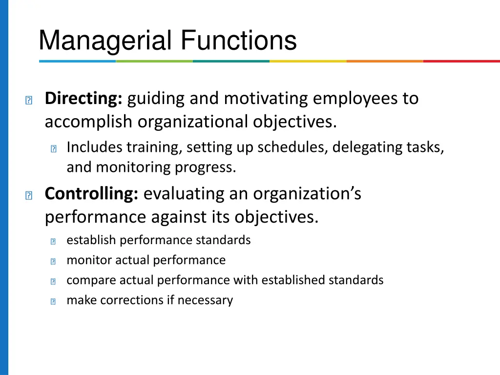 managerial functions