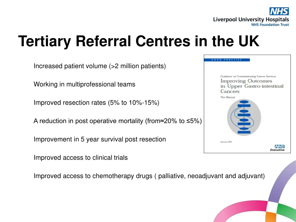 tertiary referral centres in the uk