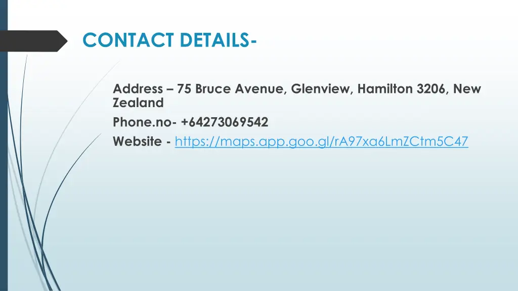 contact details