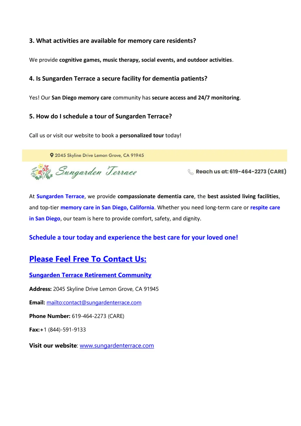 3 what activities are available for memory care