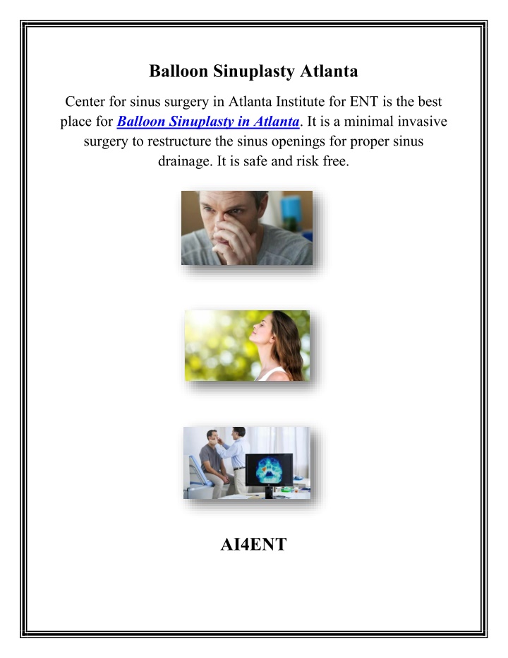 balloon sinuplasty atlanta