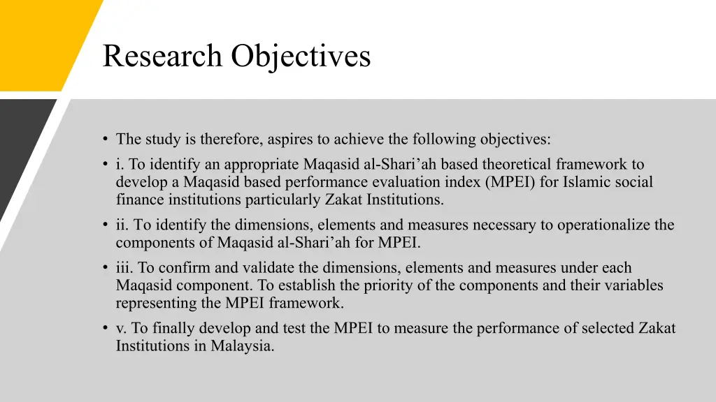 research objectives