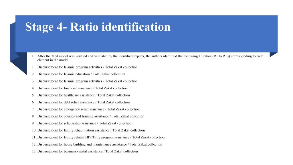 stage 4 ratio identification