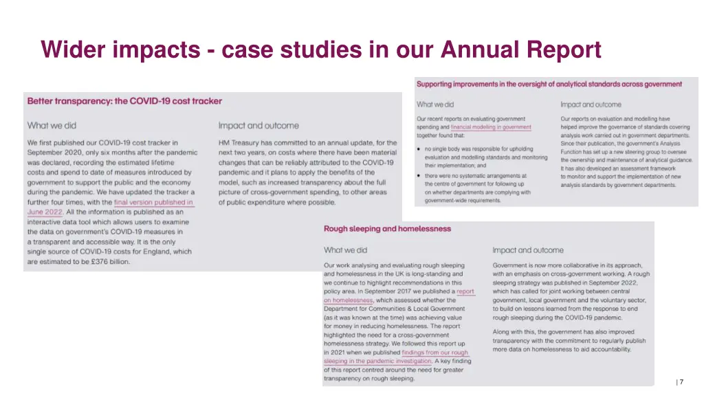 wider impacts case studies in our annual report