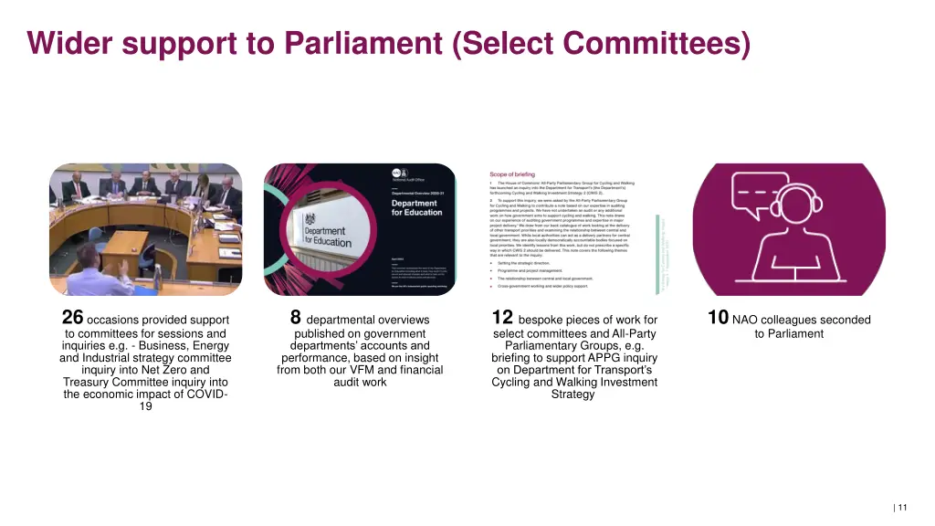 wider support to parliament select committees
