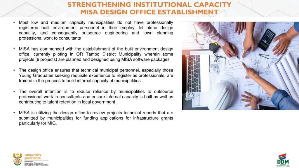 strengthening institutional capacity misa design