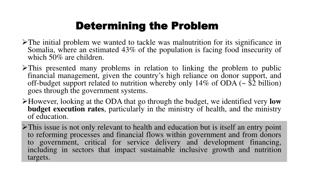 determining the problem determining the problem