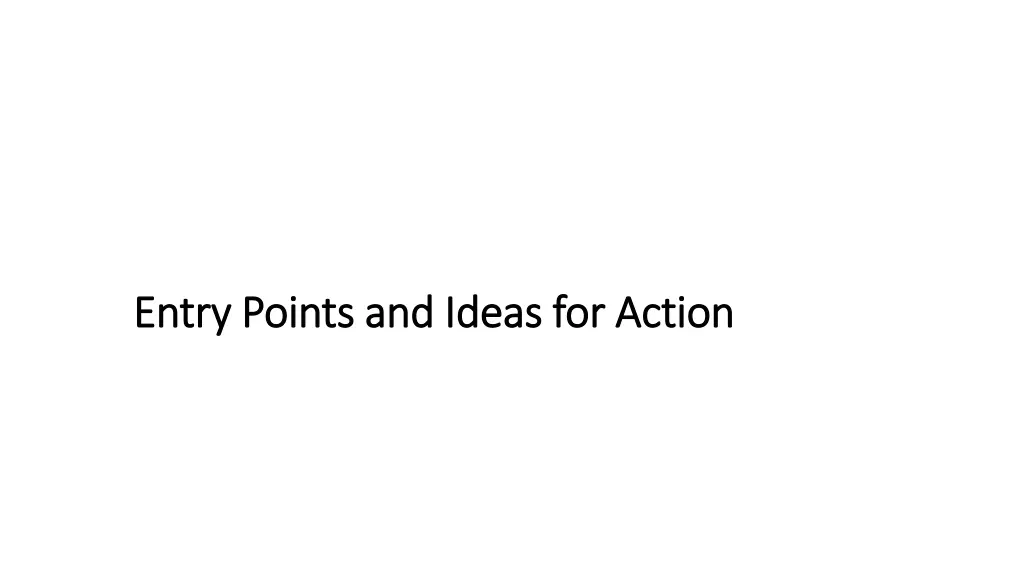 entry points and ideas for action entry points