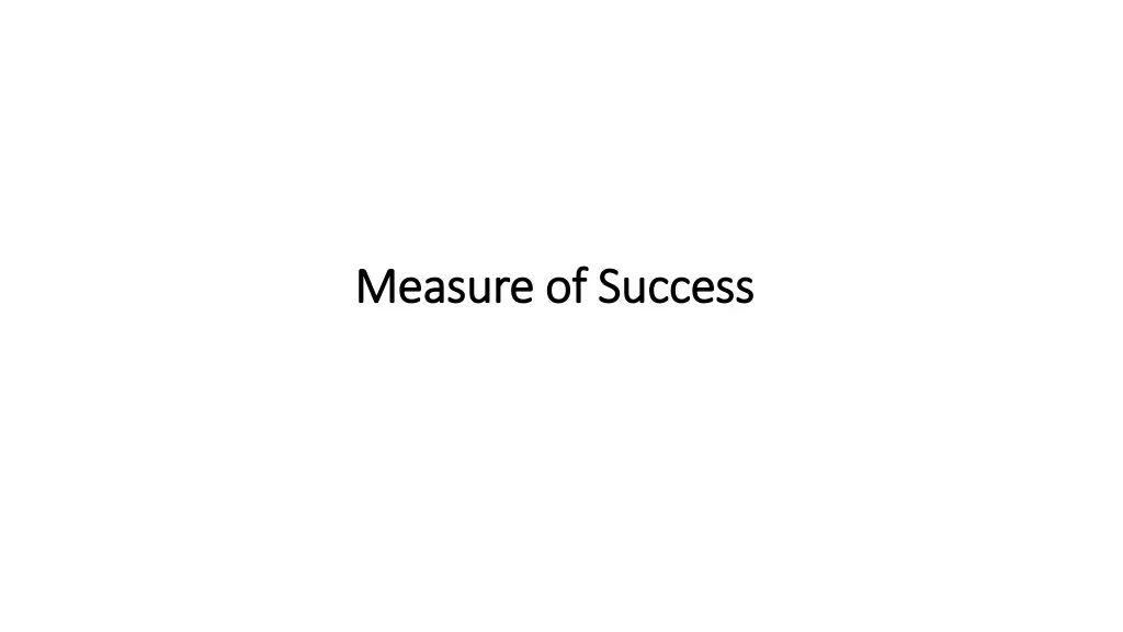 measure of success measure of success