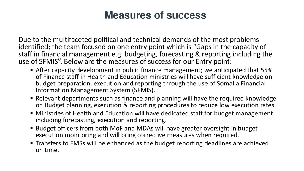 measures of success