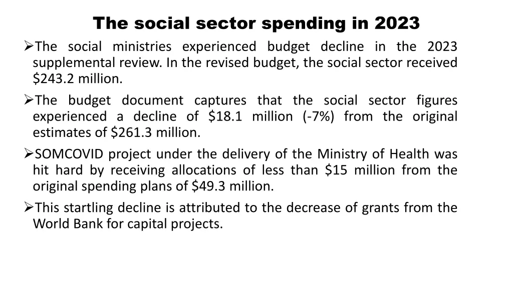 the social sector spending in 2023 the social
