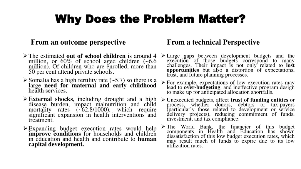 why does the problem matter why does the problem