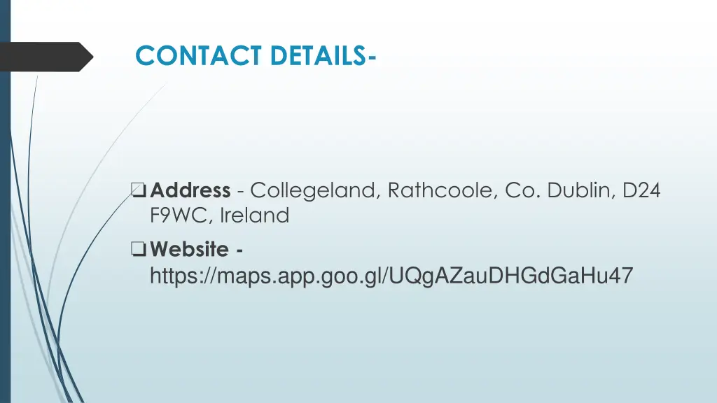 contact details