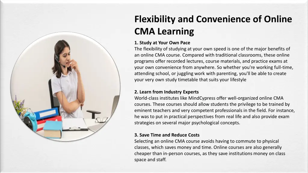 flexibility and convenience of online cma learning