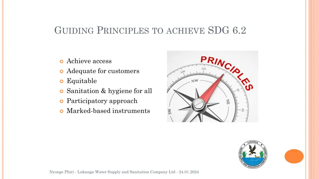 g uiding p rinciples to achieve sdg 6 2