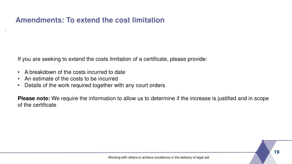 amendments to extend the cost limitation