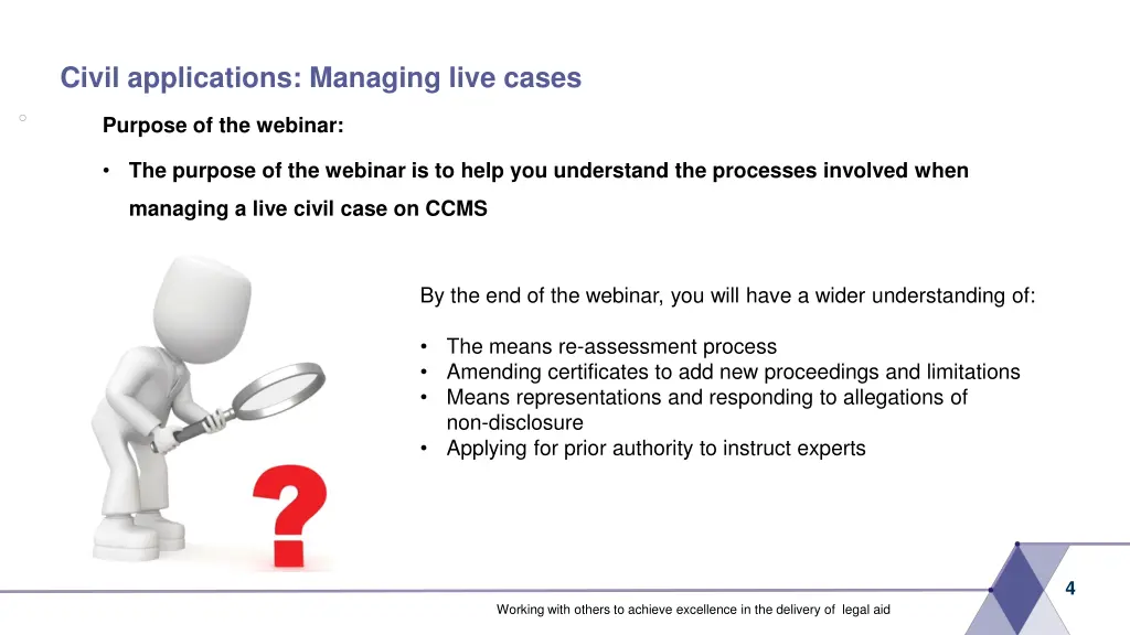 civil applications managing live cases