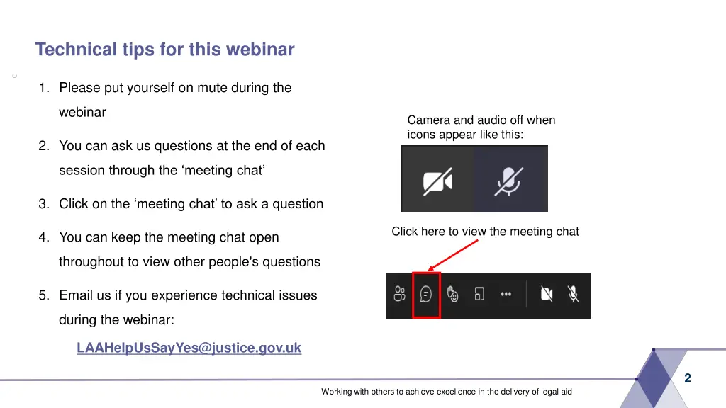 technical tips for this webinar