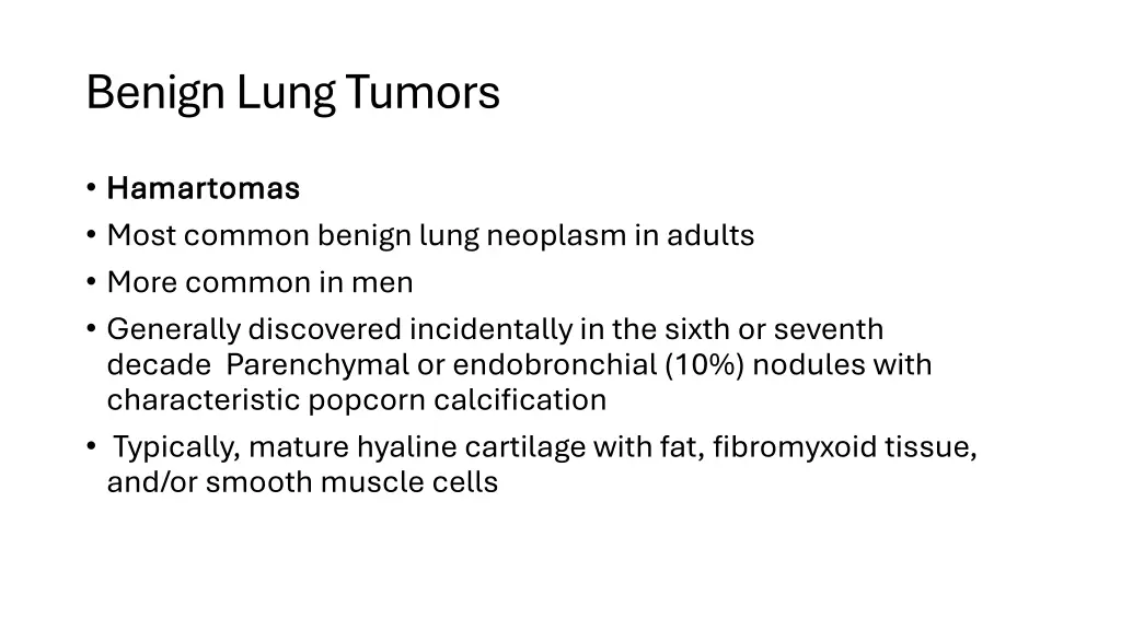 benign lung tumors