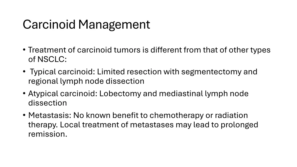 carcinoid management
