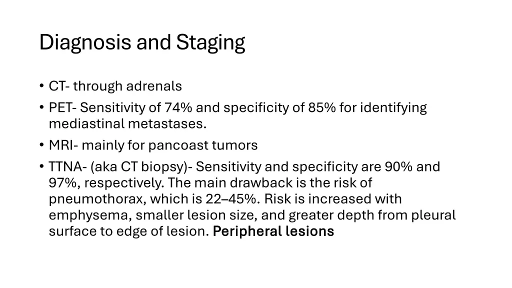 diagnosis and staging