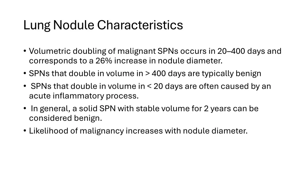lung nodule characteristics