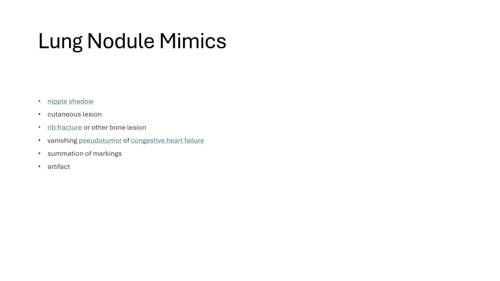 lung nodule mimics
