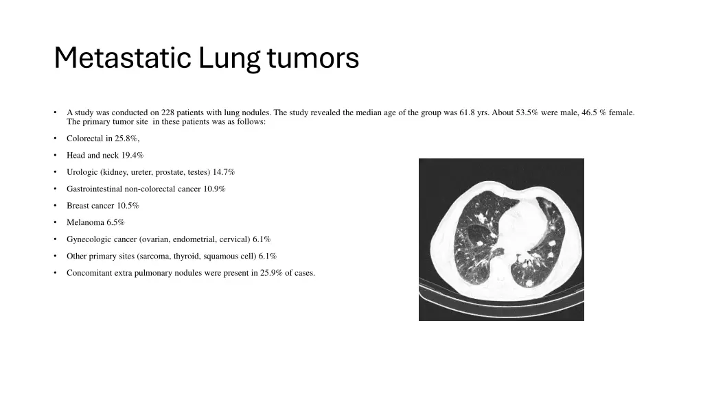 metastatic lung tumors