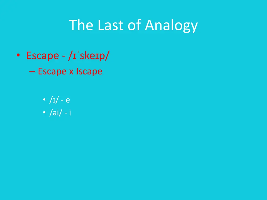 the last of analogy