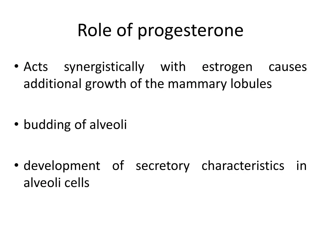 role of progesterone