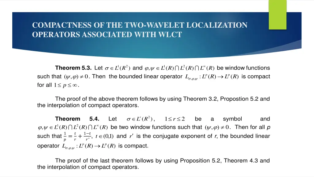 compactness of the two wavelet localization 1