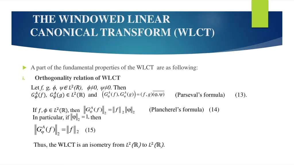 the windowed linear canonical transform wlct 3